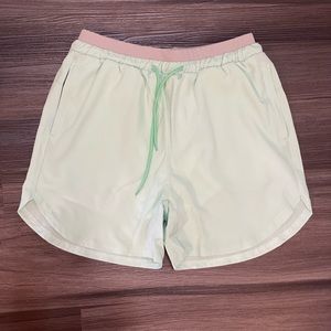 Light pastel green-super comfy high waisted workout shorts